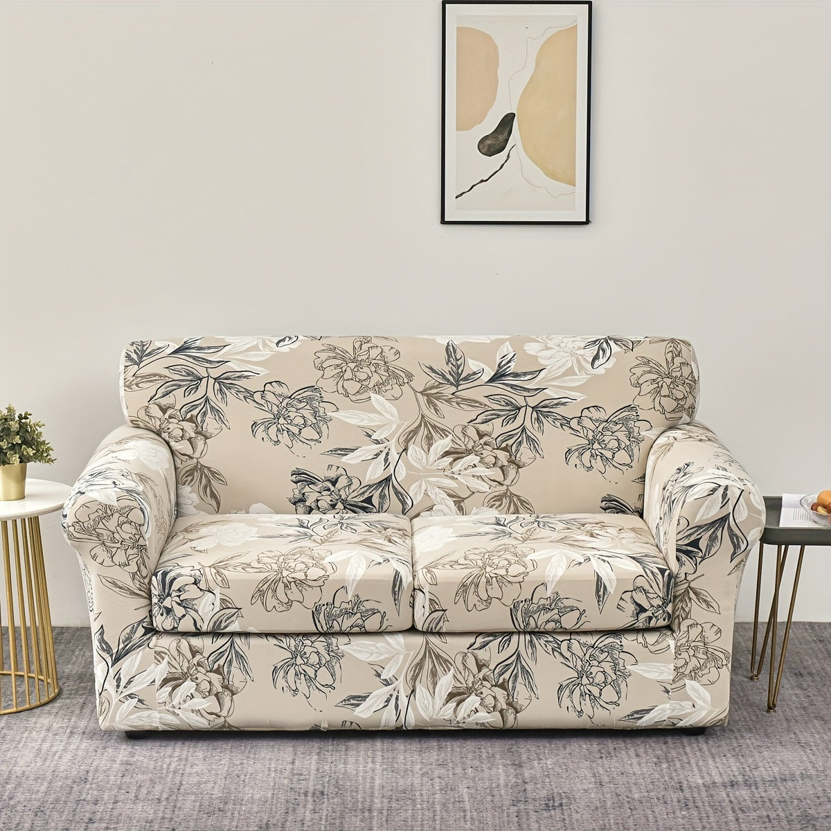 Housse de canapé extensible en polyester délavée, compatible fauteuil, canapé deux places, canapé trois places