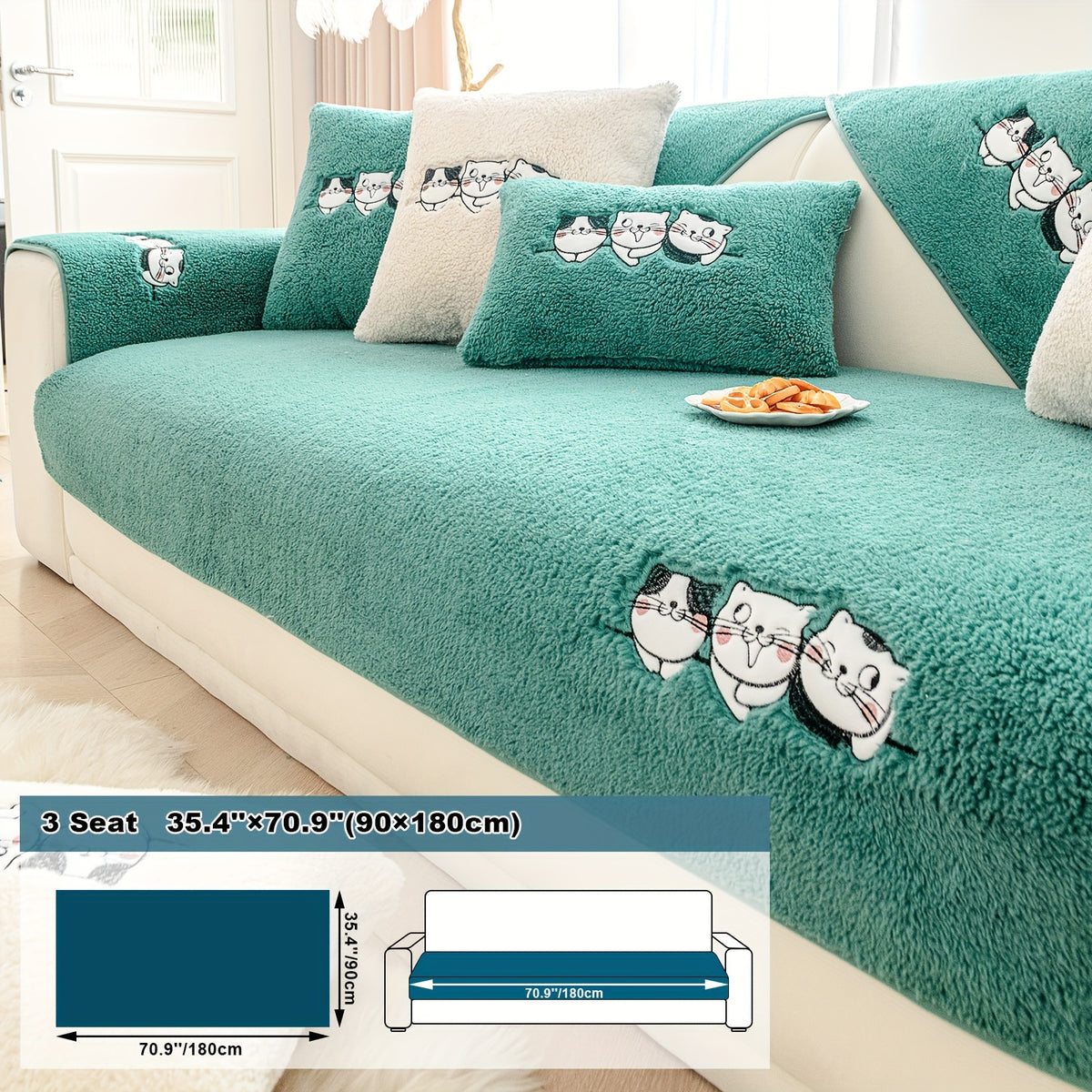 Housse de canapé épaisse en polyester antidérapante à housses séparées, tissu de 400 à 450 g/m²
