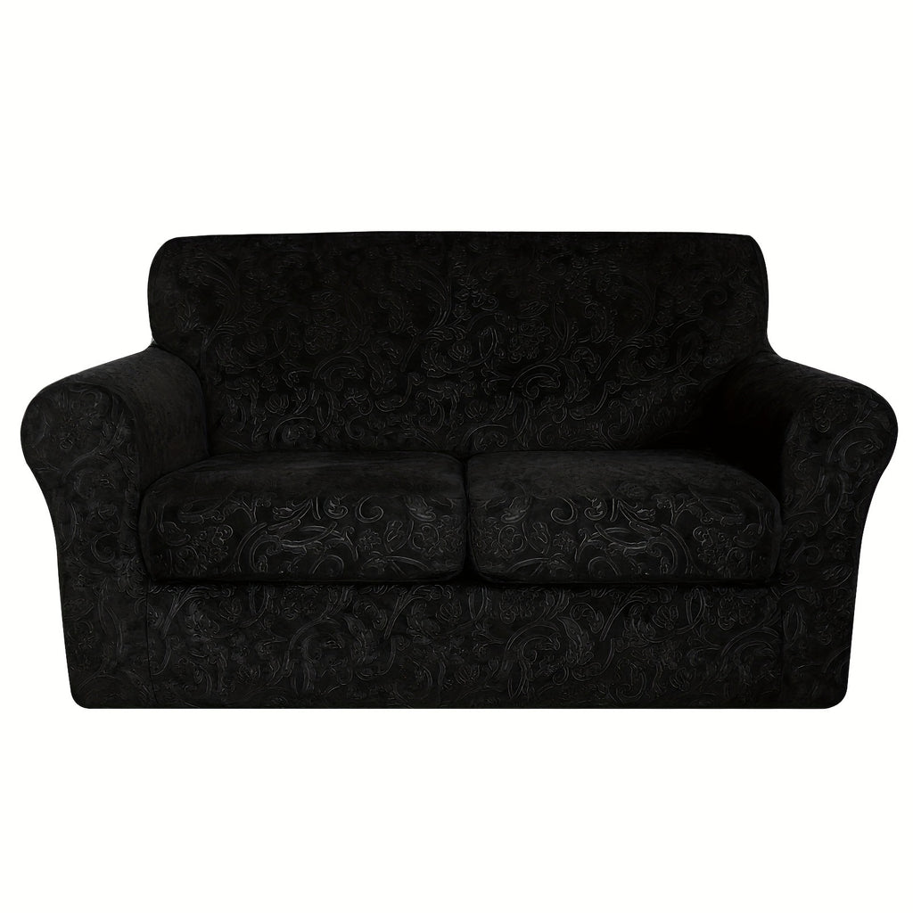 Housse de canapé extensible en polaire jacquard antidérapante à housses, housse posée