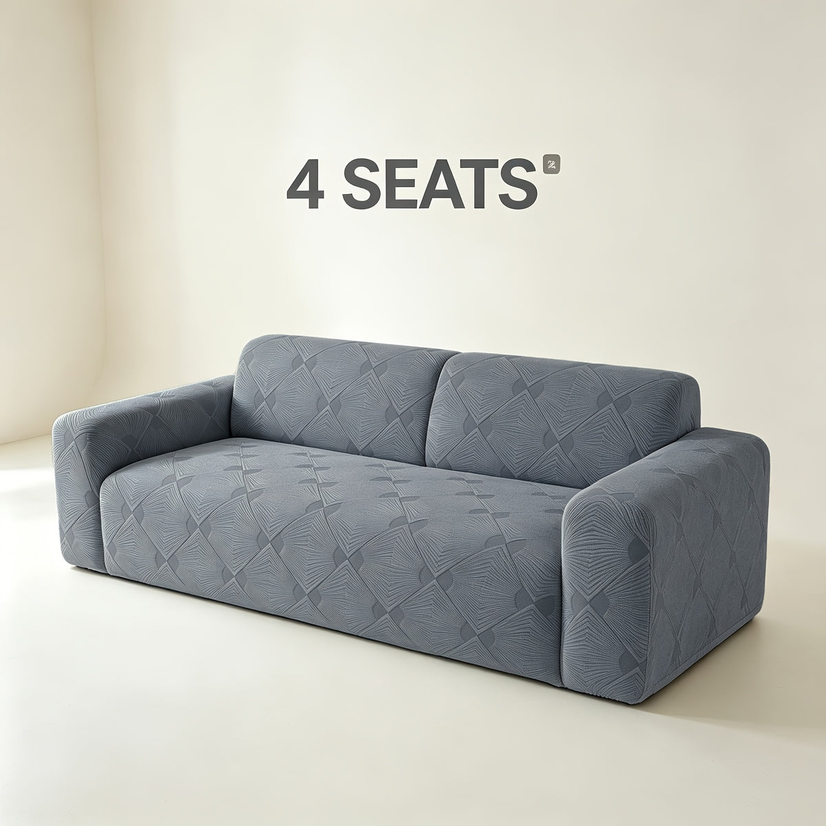 Housse de canapé extensible en polaire jacquard à rayures, vue d'ensemble