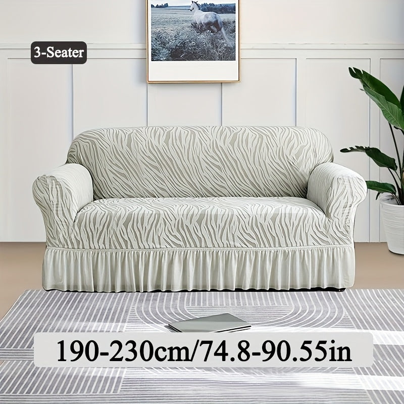 Housse de canapé extensible en jacquard, gros plan sur le tissu