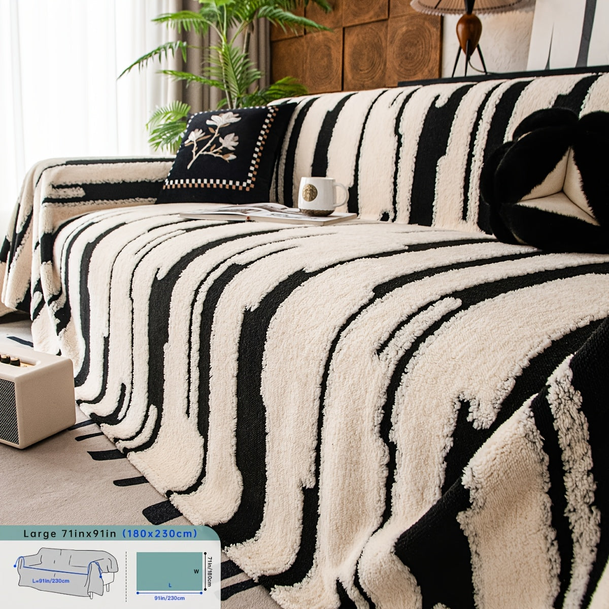 Housse de coussin en velours jacquard antidérapante, visuel produit