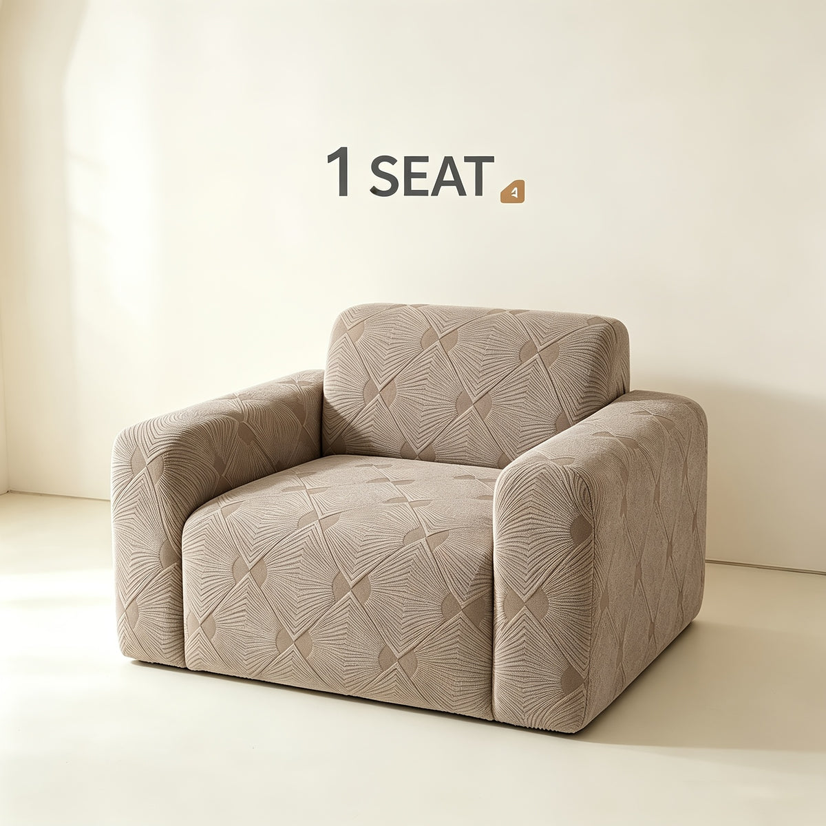Housse de canapé extensible en polaire jacquard à rayures, vue de dos