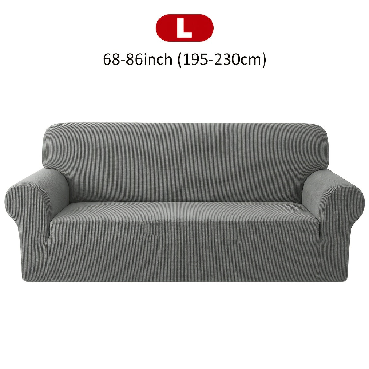 Housse de canapé extensible en velours côtelé jacquard à maille gaufrée, mise en situation