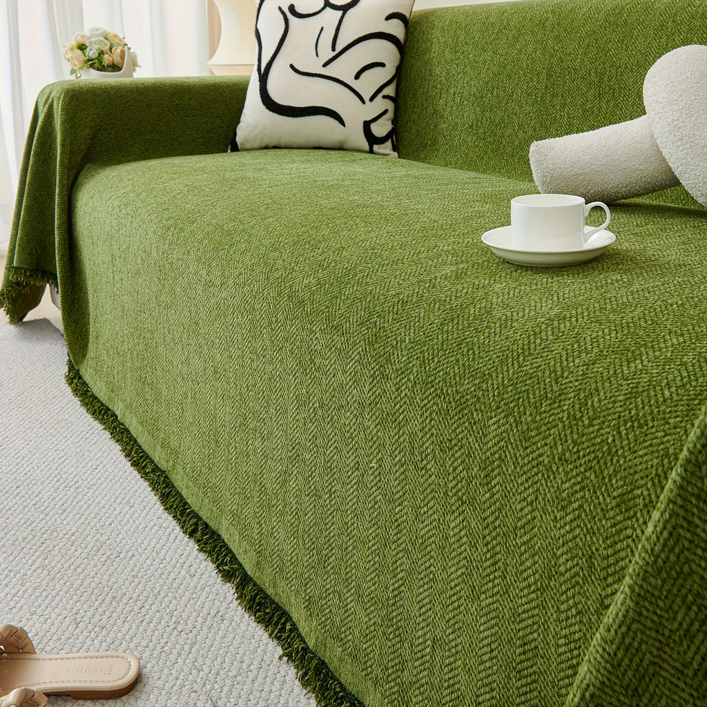 Housse de canapé en chenille délavée, compatible fauteuil, canapé deux places, canapé trois places