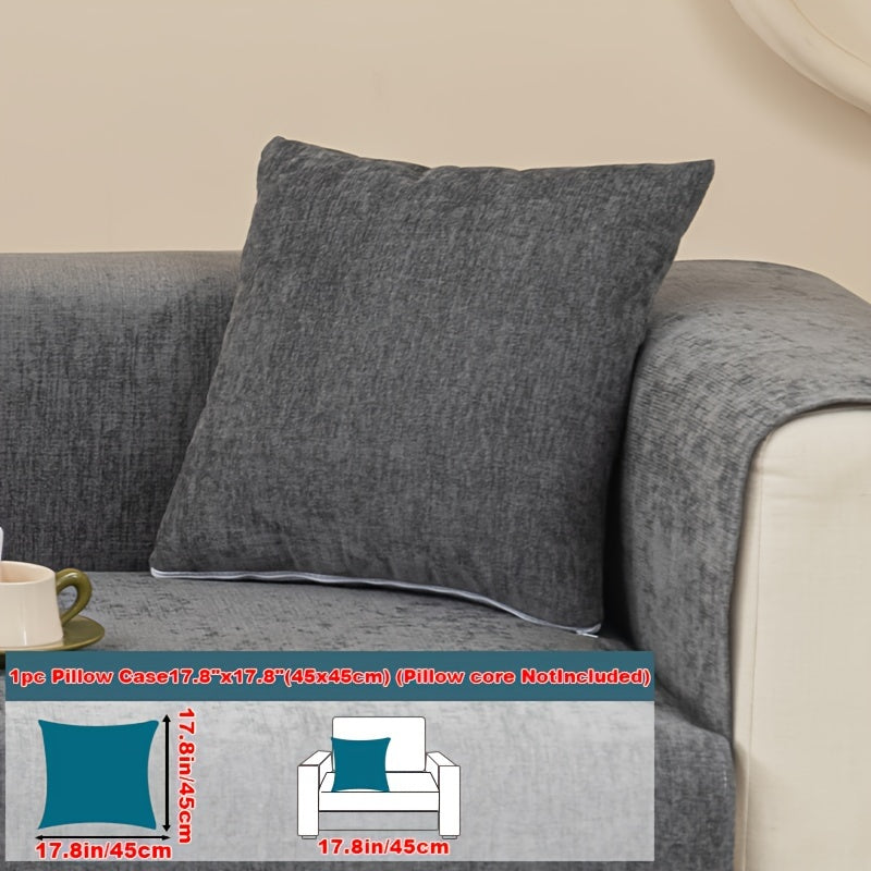 Housse de coussin épaisse en chenille antidérapante, visuel produit