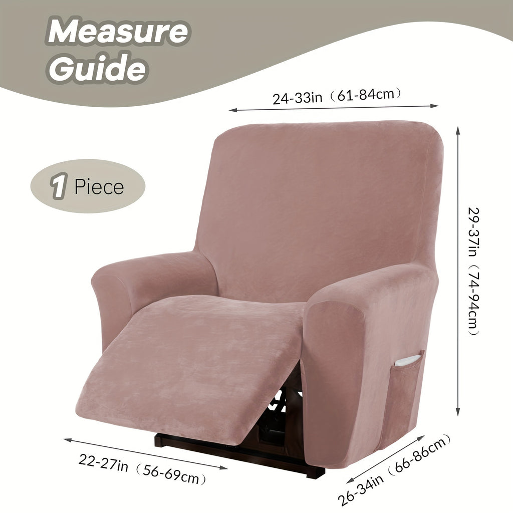 Housse de fauteuil épaisse extensible en velours, vue d'ensemble