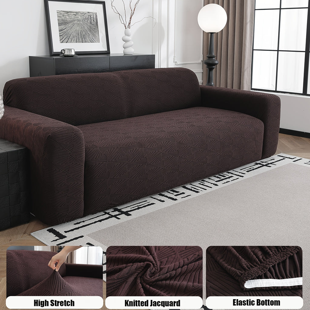 Housse de canapé épaisse extensible en polaire jacquard antidérapante, tissu de 200 à 250 g/m²