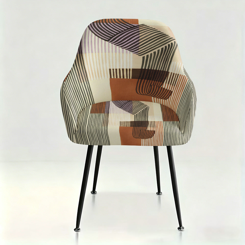 Housse de fauteuil extensible en fibre de lait imprimée à motif géométrique