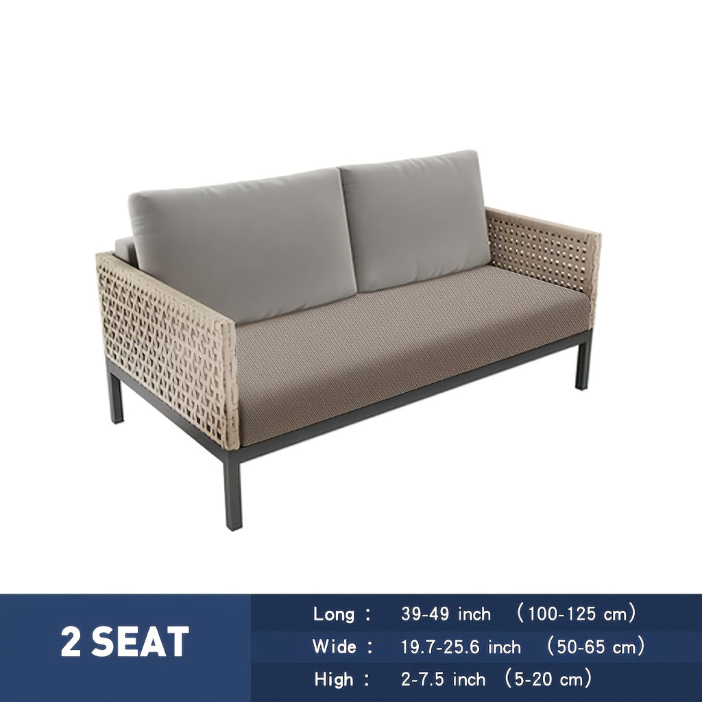 Housse de coussin extensible en jacquard en T, détail de la finition