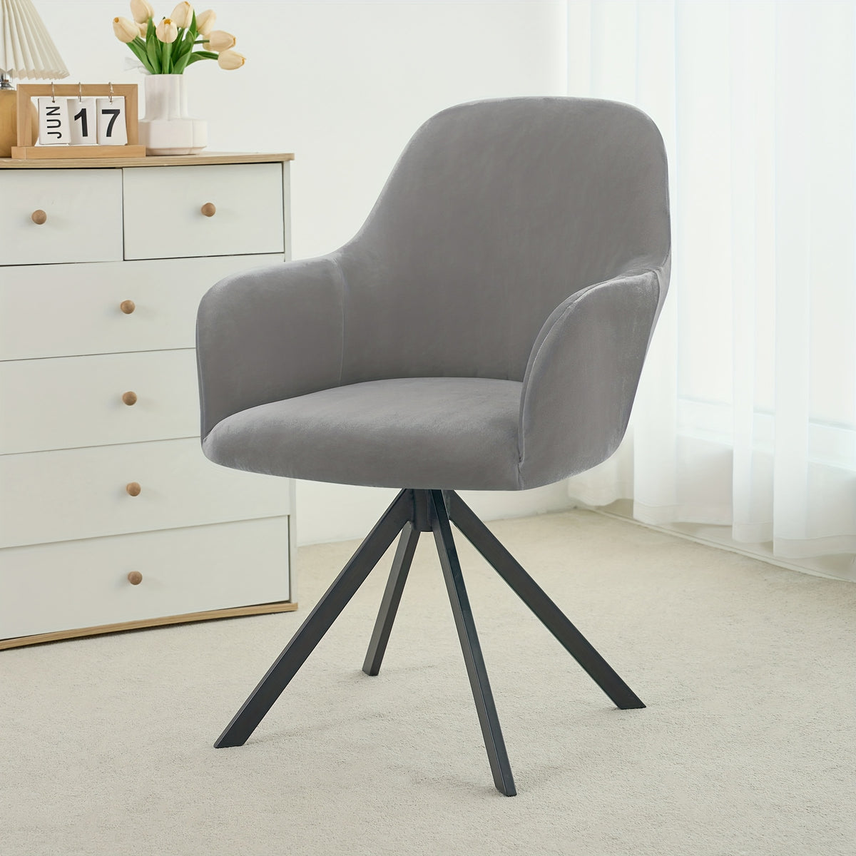 Housse de fauteuil extensible en velours, housse posée