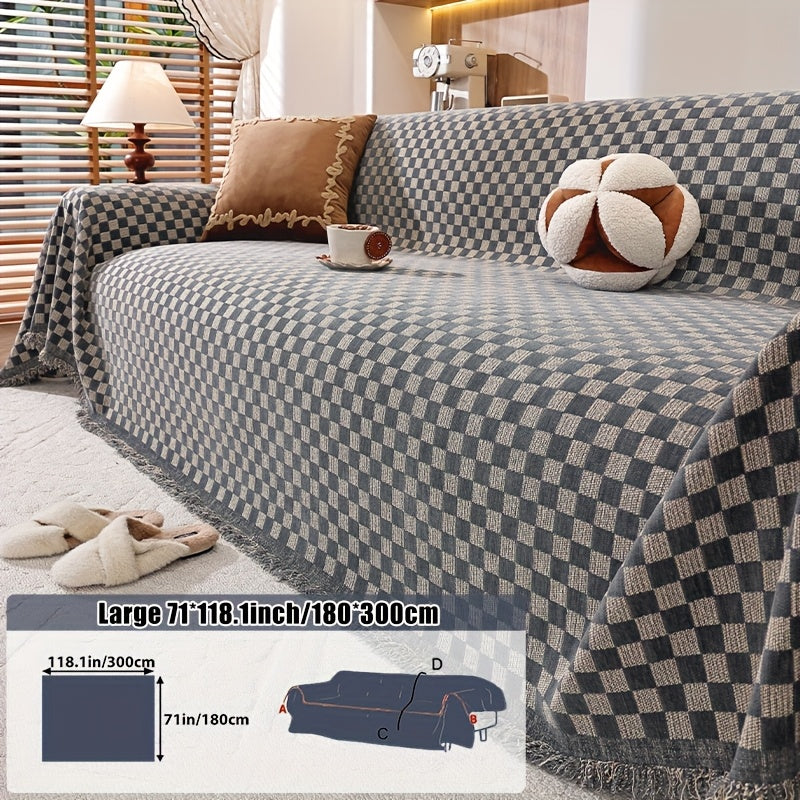Housse de canapé en chenille d'esprit vintage