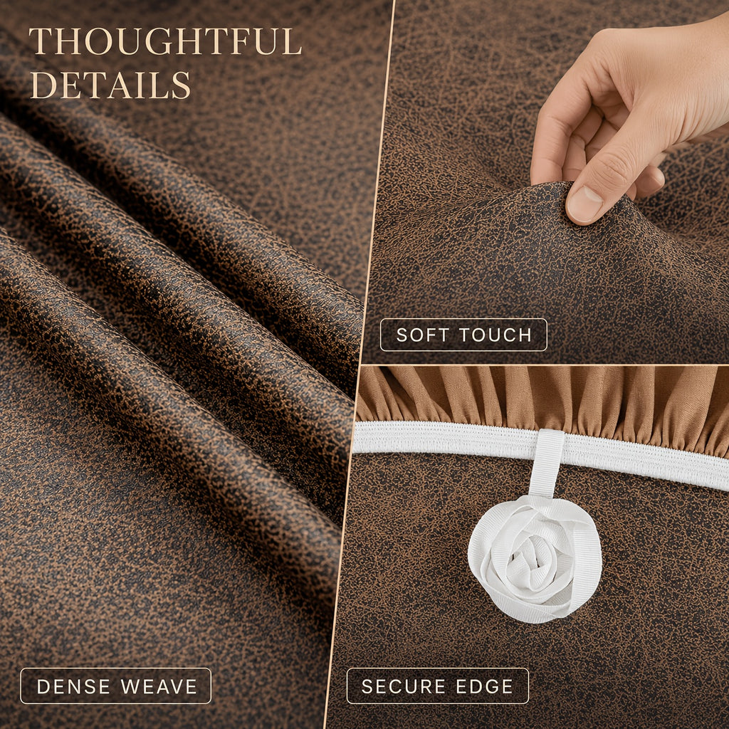 Housse de canapé en fibre de lait antidérapante d'esprit vintage, housse posée