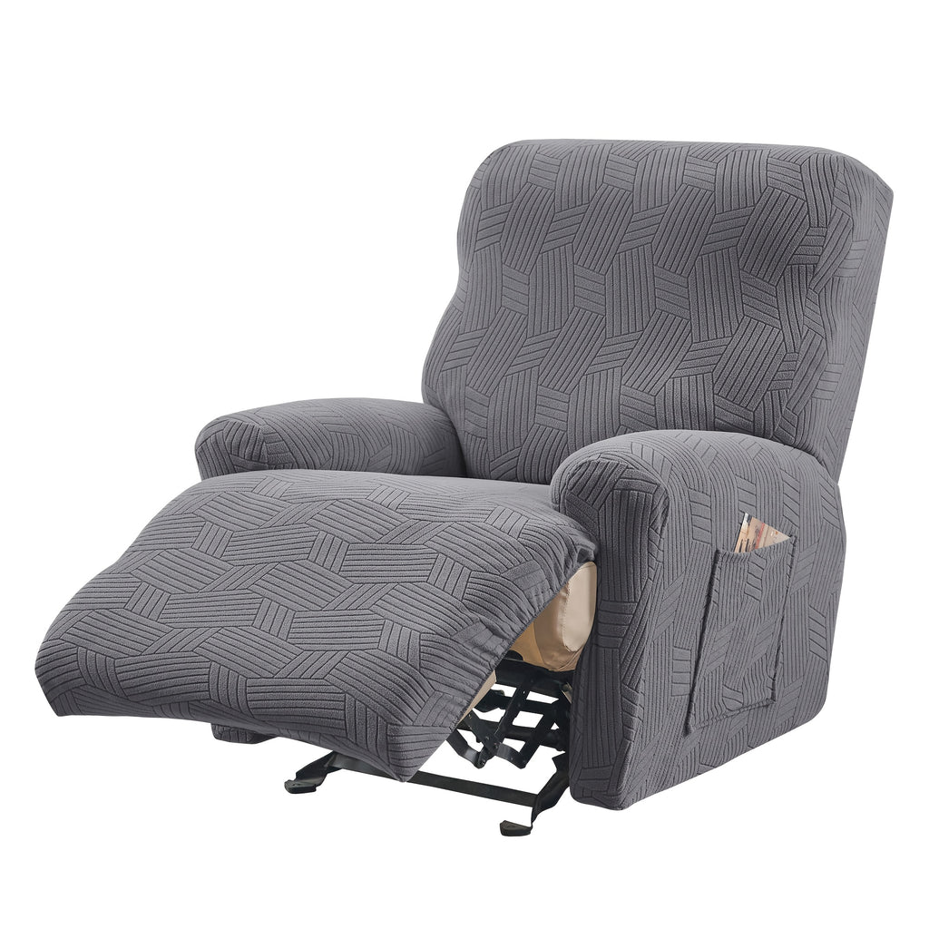 Housse de canapé extensible en velours côtelé jacquard pour fauteuil, vue de dos