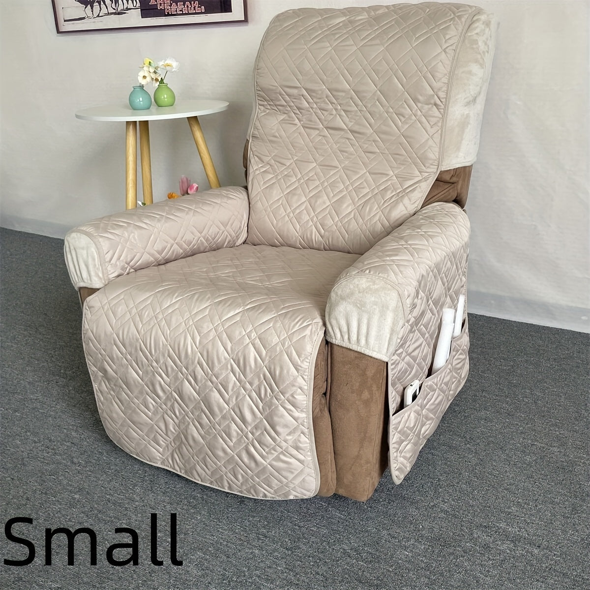 Housse de fauteuil matelassée antidérapante pour fauteuil, gros plan sur le tissu