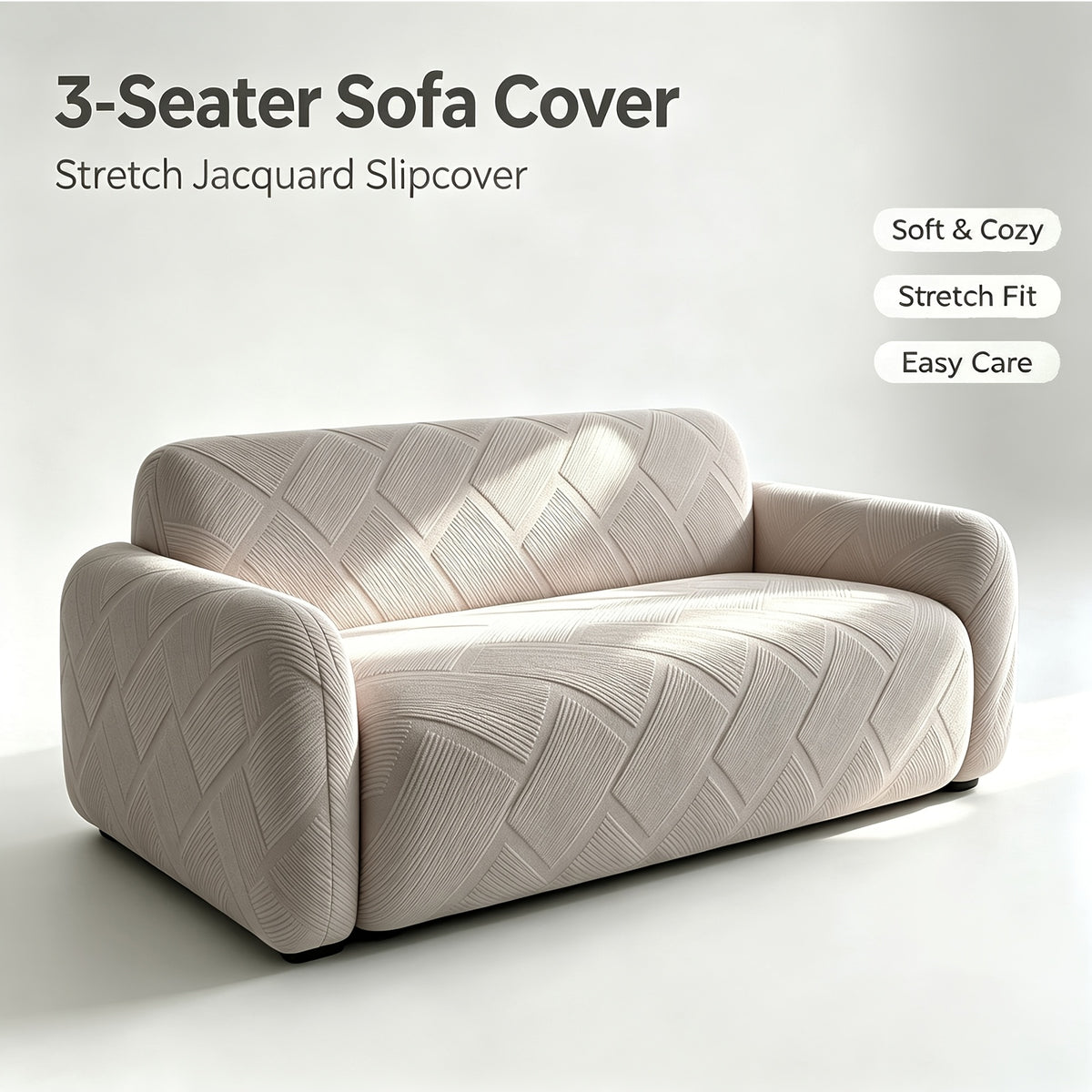 Housse de canapé extensible en polaire jacquard antidérapante, visuel produit