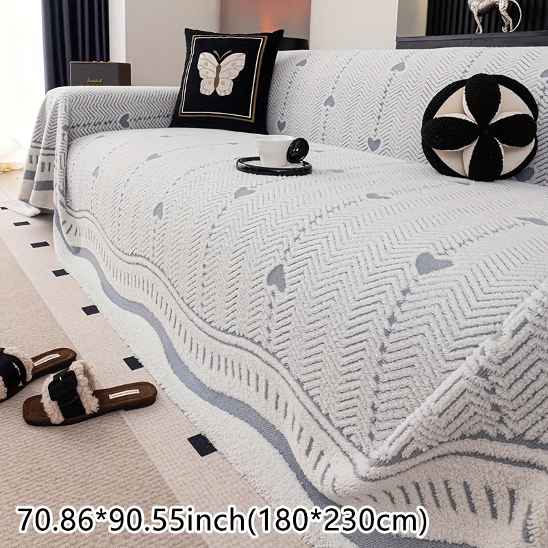 Housse de canapé épaisse en polyester, gros plan sur le tissu