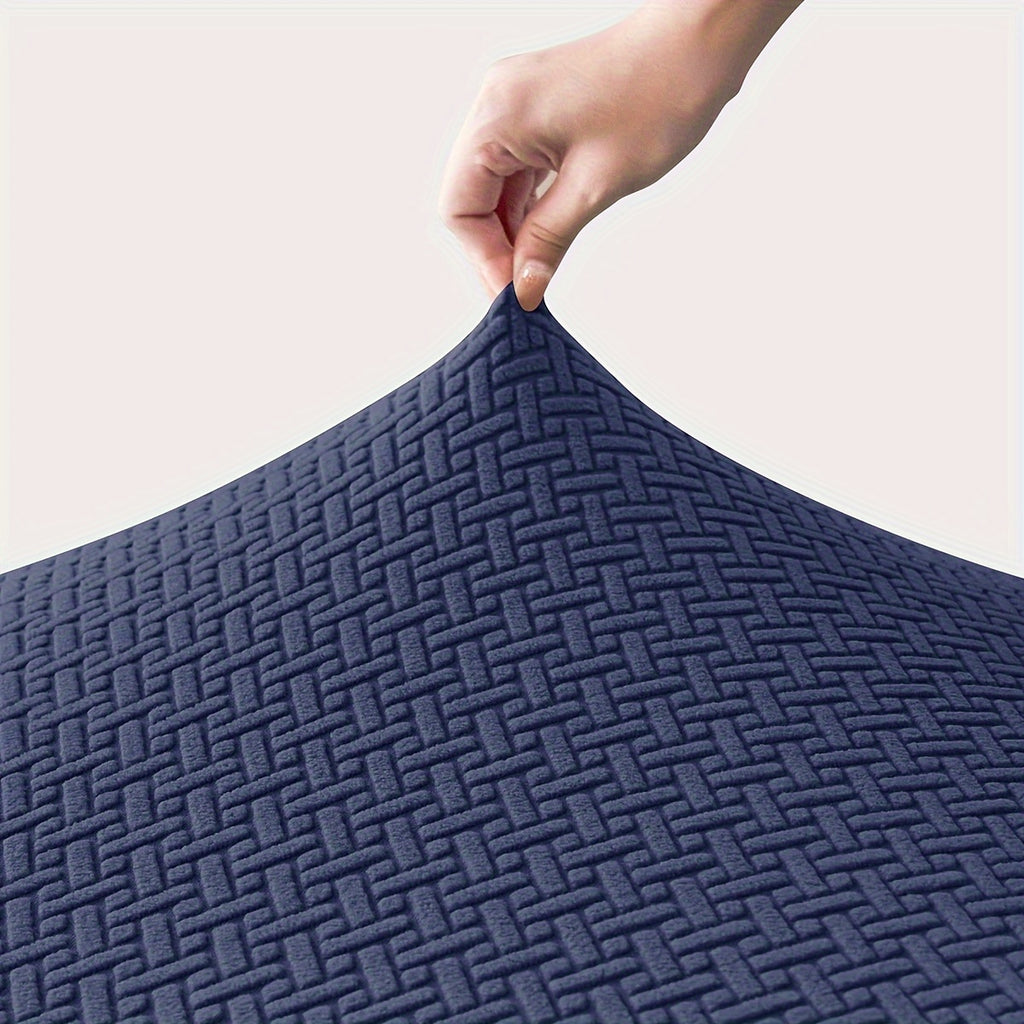 Housse de canapé extensible en polaire jacquard à housses séparées, gros plan sur le tissu