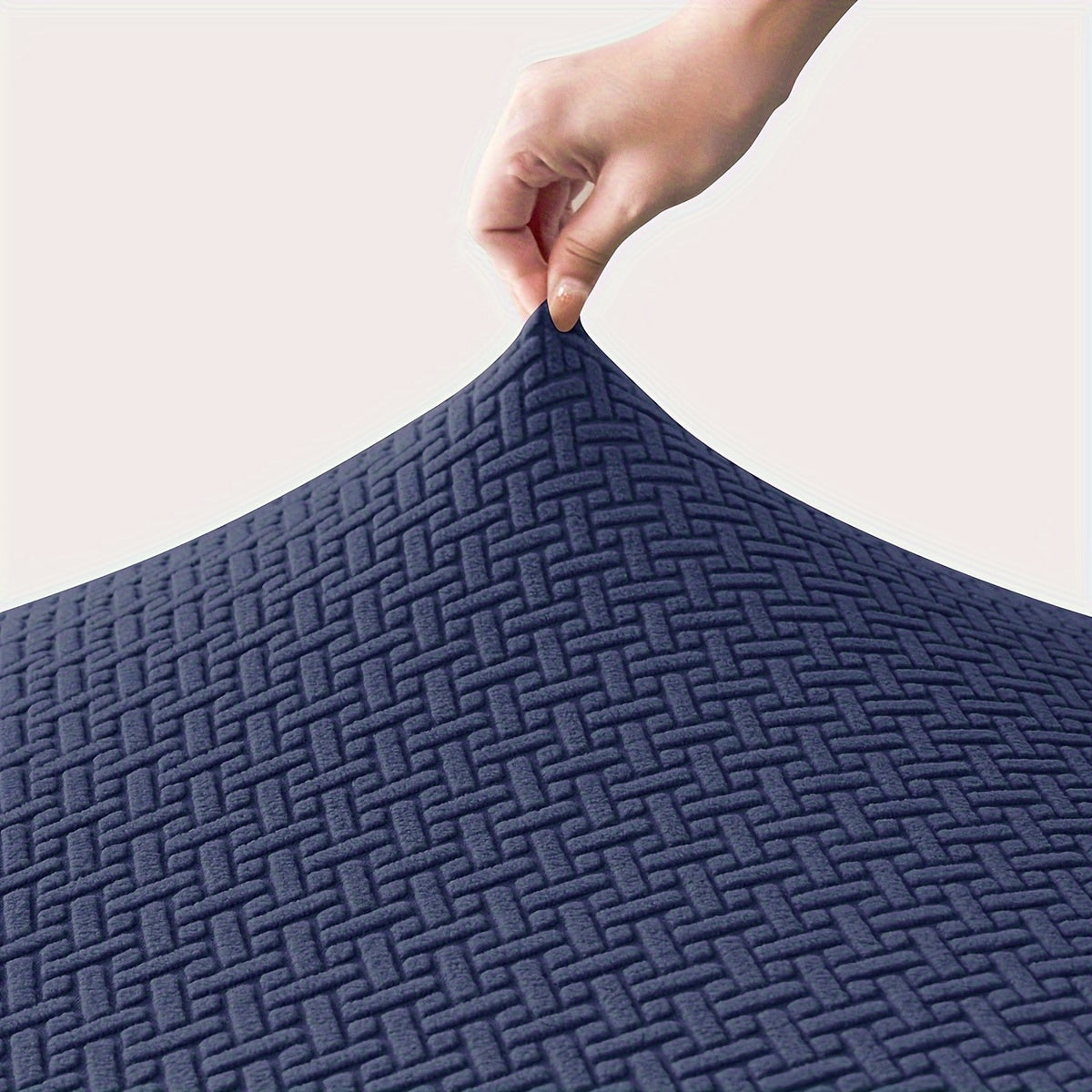 Housse de canapé extensible en polaire jacquard à housses séparées, gros plan sur le tissu