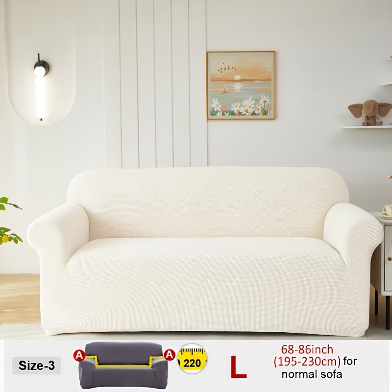Housse de canapé extensible en velours côtelé jacquard, tissu de 160 à 180 g/m²