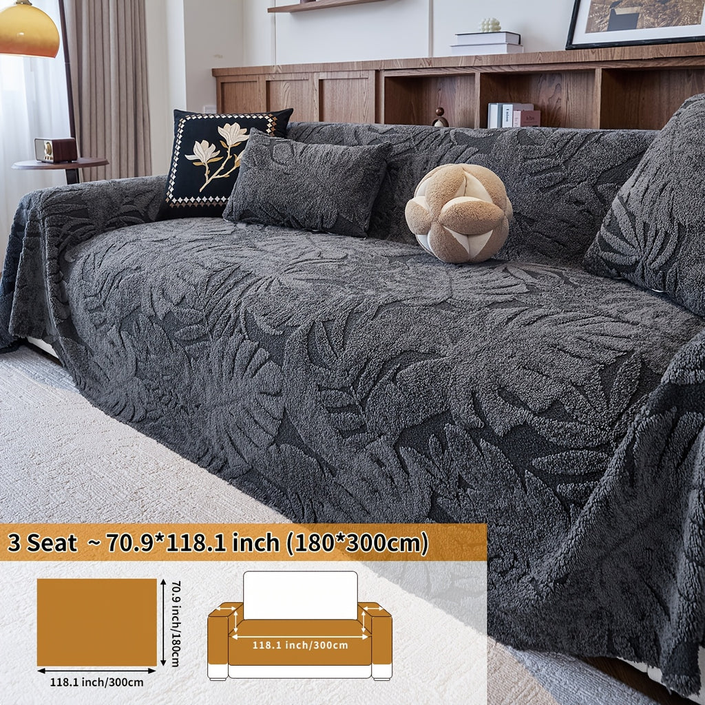 Housse de coussin épaisse en chenille matelassée antidérapante à housses, détail de la finition