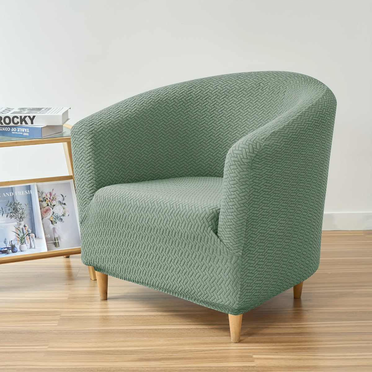Housse de canapé extensible en polaire jacquard pour fauteuil, gros plan sur le tissu