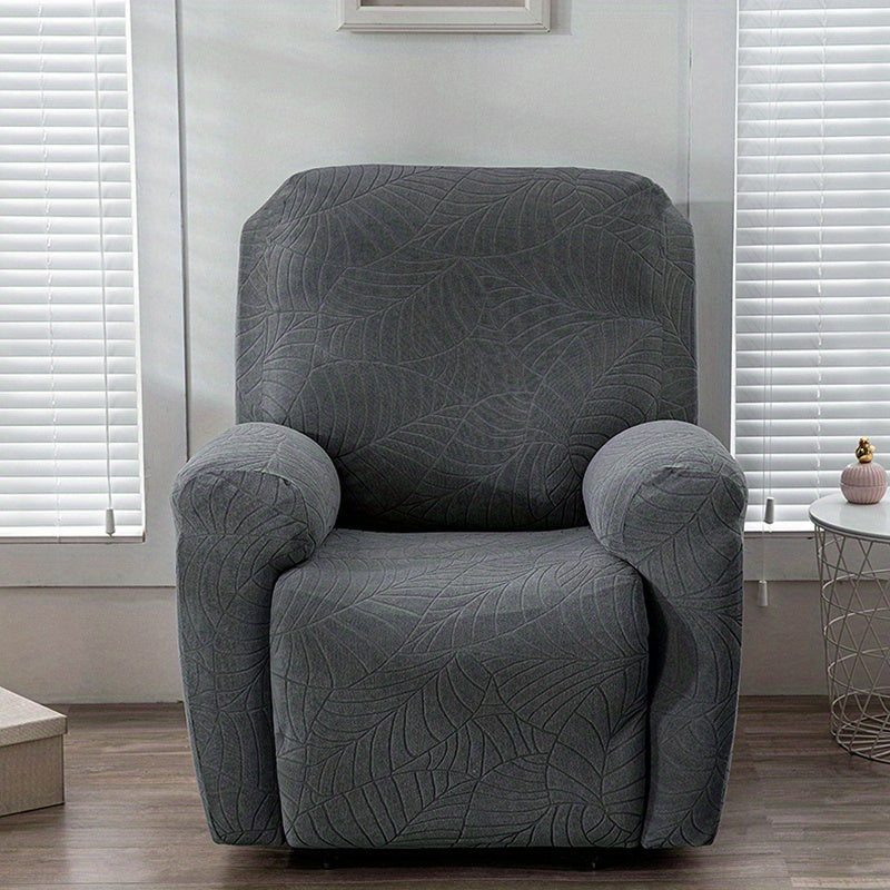 Housse de canapé épaisse extensible en polaire jacquard à motif feuillage Image