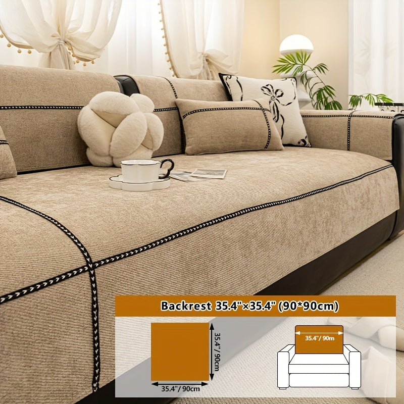 Housse de coussin épaisse en chenille antidérapante, visuel produit