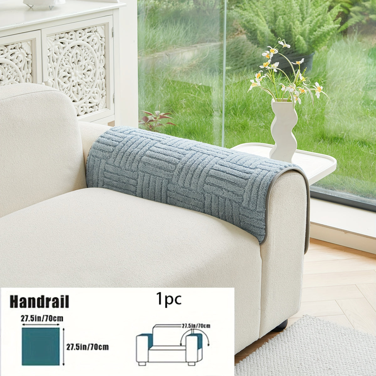 Housse de canapé en velours jacquard à motif bohème antidérapante Image