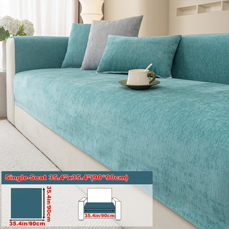 Housse de coussin épaisse en chenille antidérapante, vue d'ensemble