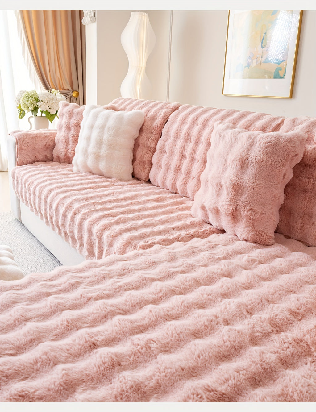 Housse de canapé en peluche antidérapante à housses séparées, visuel produit