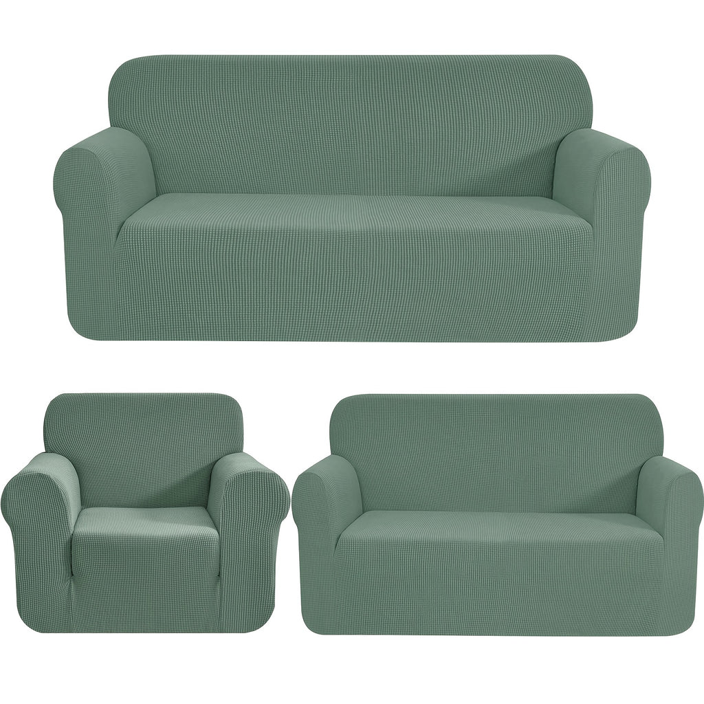 Housse de canapé extensible en polaire jacquard anti-griffes, détail de la finition