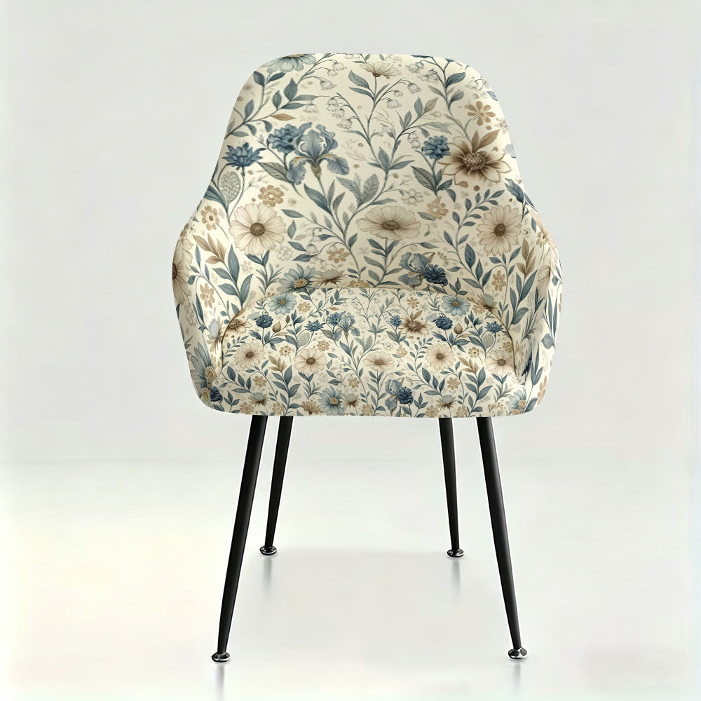 Housse de fauteuil extensible en fibre de lait imprimée à motif fleuri Image