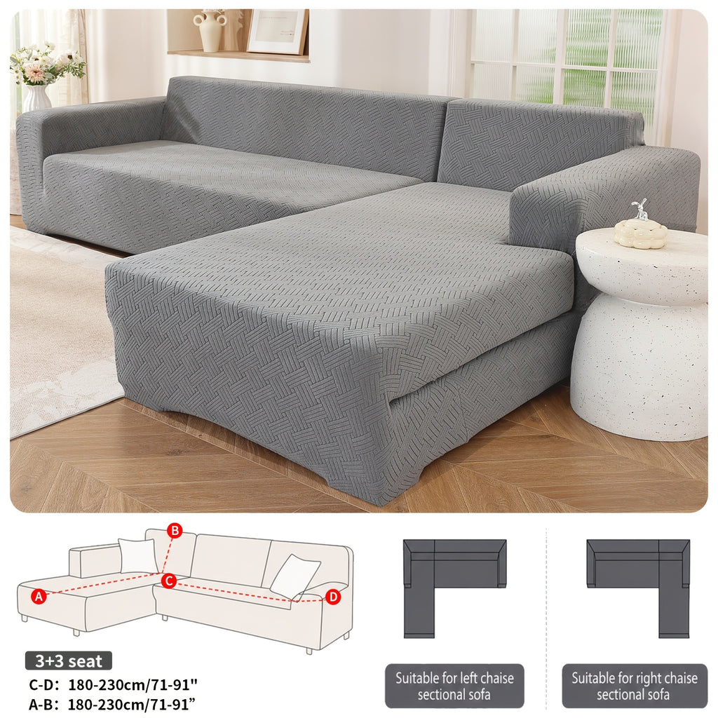 Housse de canapé épaisse extensible en polaire jacquard, housse posée