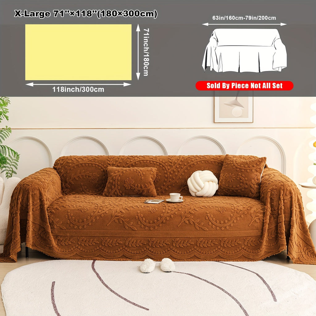 Housse de canapé, gros plan sur le tissu