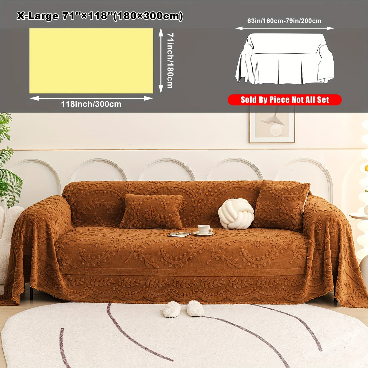 Housse de canapé, gros plan sur le tissu