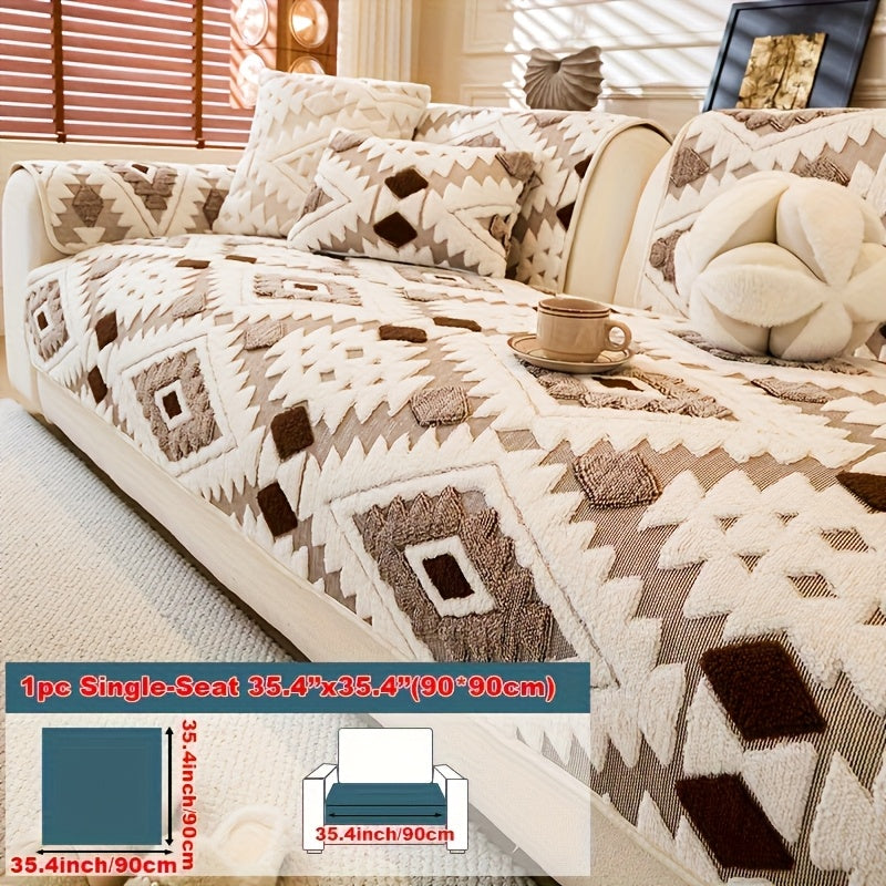 Housse de canapé d'angle en velours jacquard, visuel produit