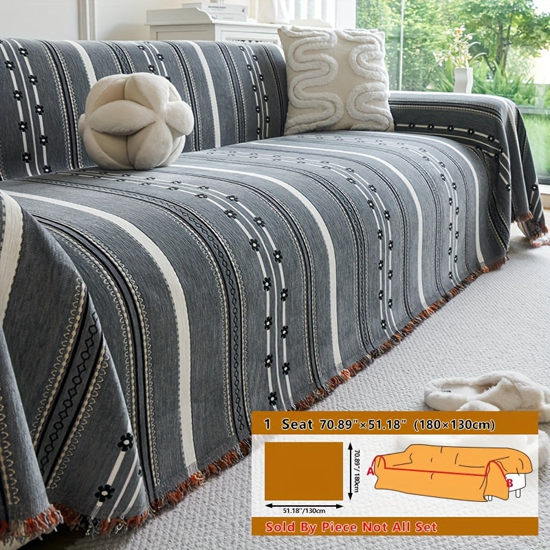 Housse de canapé épaisse en chenille jacquard, vue d'ensemble