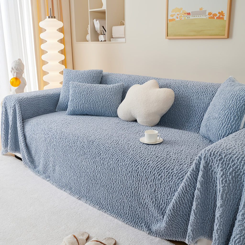 Housse de canapé en jacquard au rendu glamour, détail de la finition