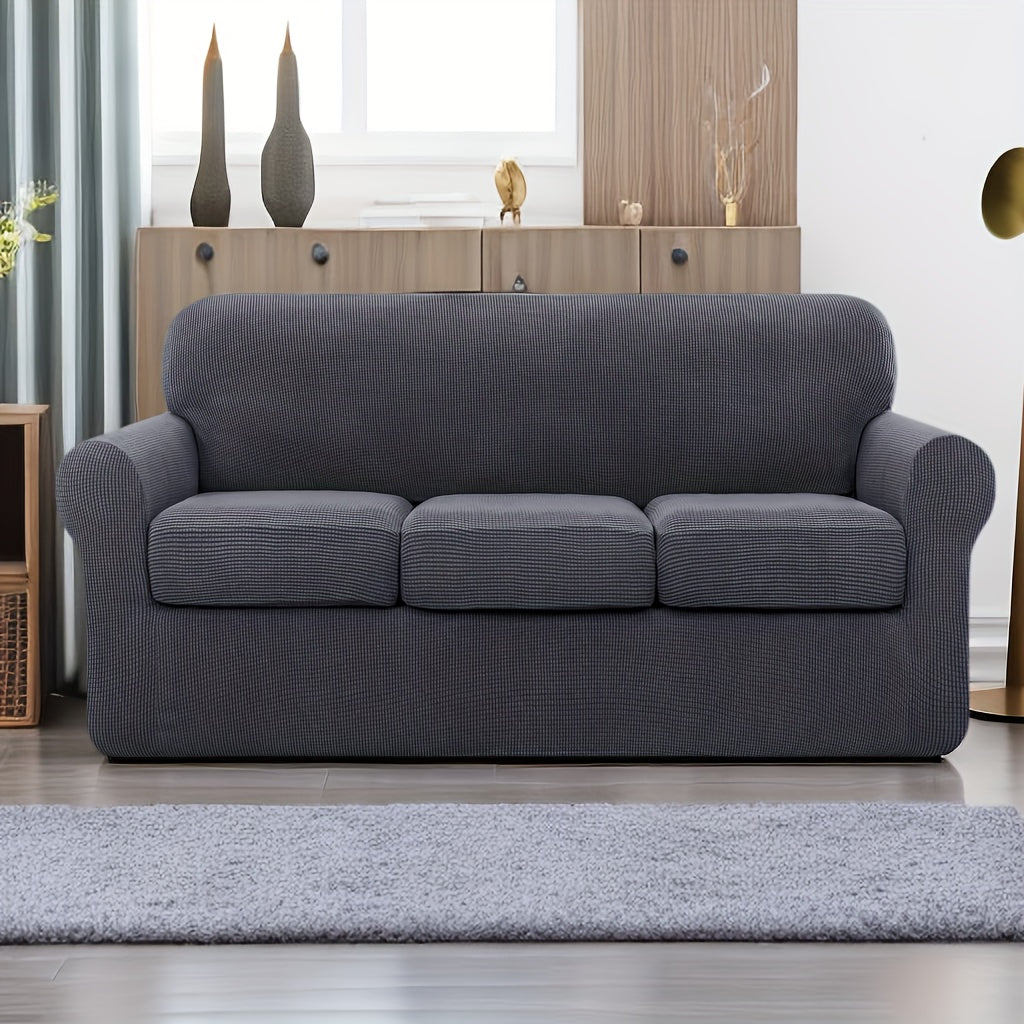 Housse de canapé épaisse extensible en polaire jacquard à housses séparées