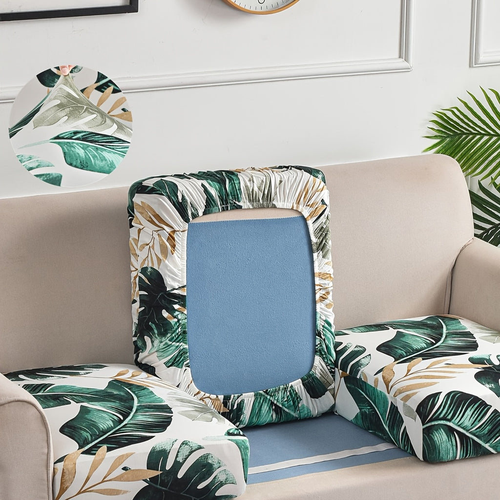 Housse de canapé extensible en fibre de lait à motif géométrique pour canapé, gros plan sur le tissu