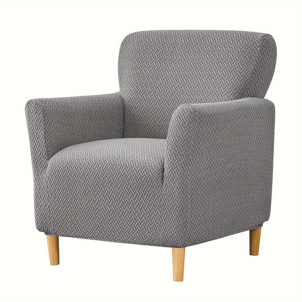 Housse de fauteuil extensible en polaire jacquard en T, tissu de 160 à 180 g/m²