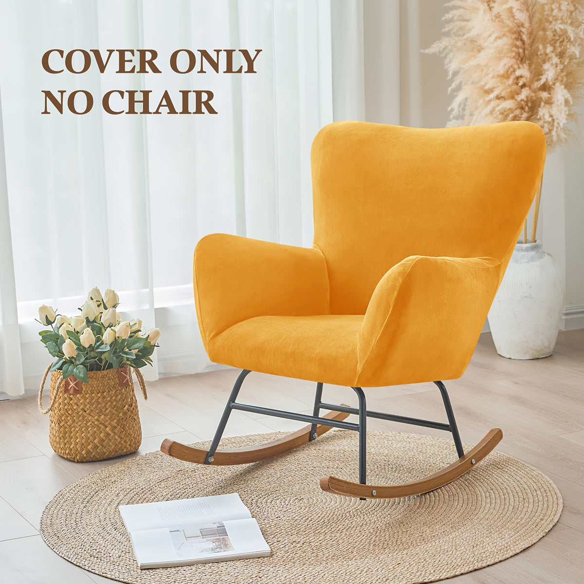 Housse de fauteuil extensible en velours pour fauteuil, gros plan sur le tissu