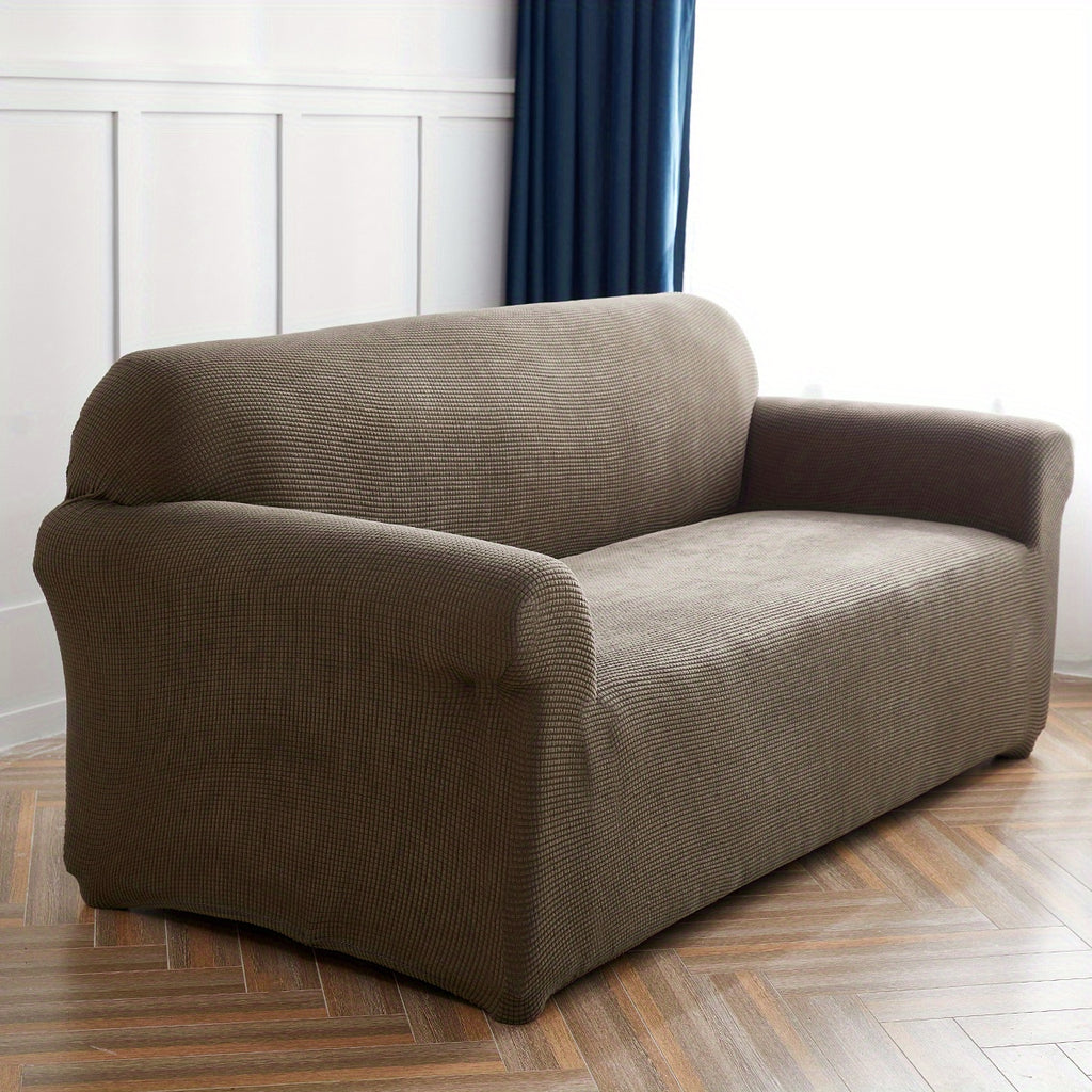Housse de canapé extensible en polaire matelassée antidérapante, housse posée
