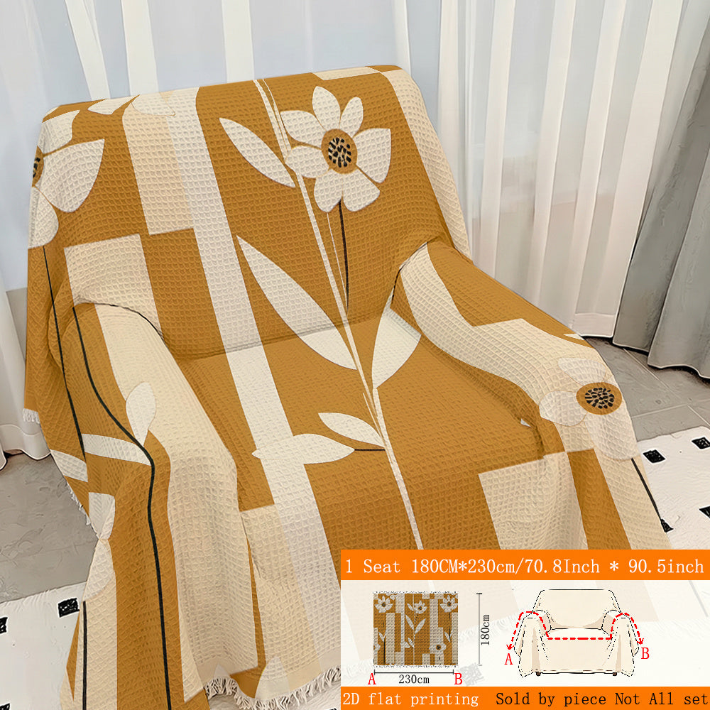 Housse de canapé épaisse en polyester imprimée à motif fleuri, tissu de 250 à 300 g/m²