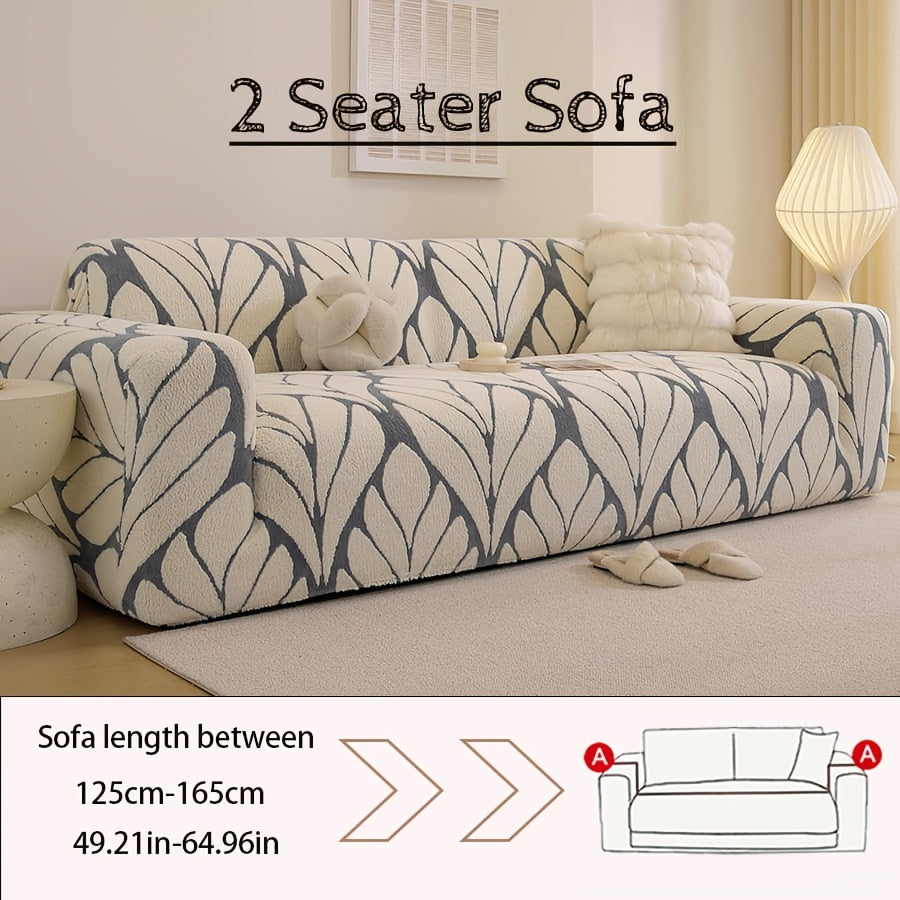 Housse de canapé extensible en velours d'esprit bohème, vue de dos