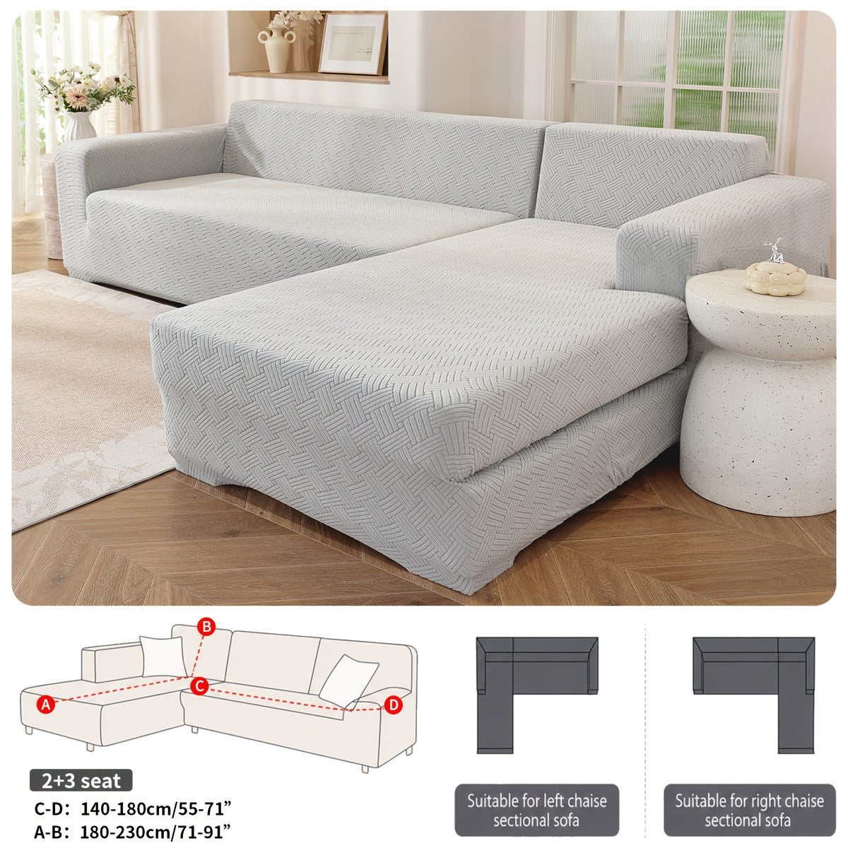 Housse de canapé épaisse extensible en polaire jacquard, visuel produit
