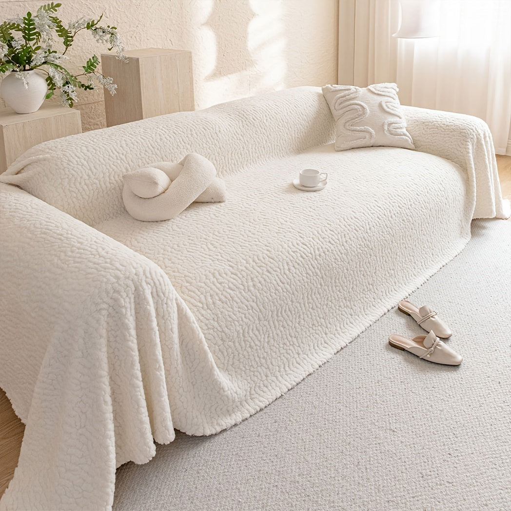 Housse de canapé épaisse en velours jacquard antidérapante