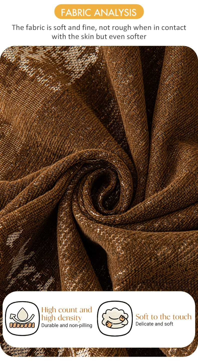 Housse de canapé épaisse en chenille jacquard, mise en situation