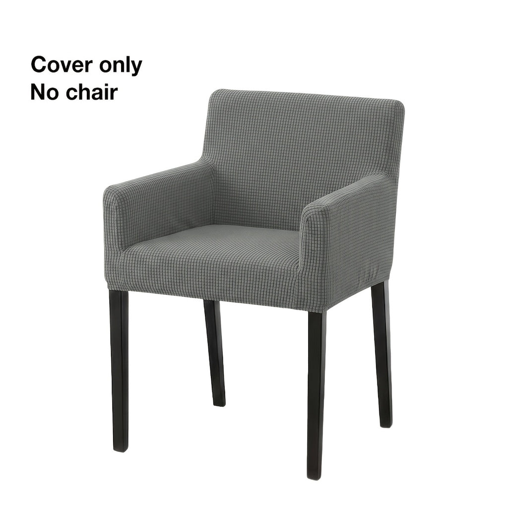 Housse de chaise épaisse extensible en velours côtelé jacquard, vue de dos